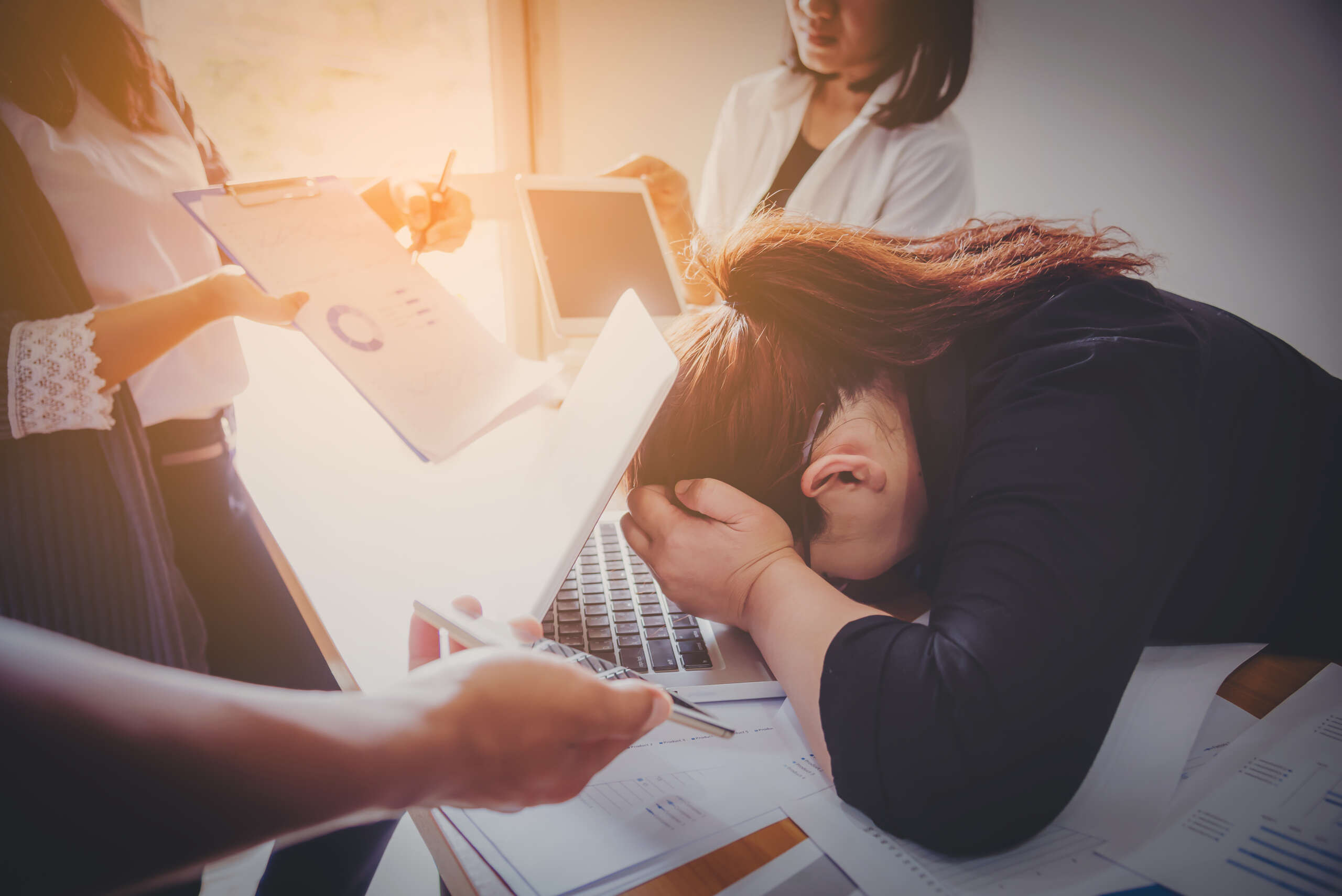 overworked business woman with colleagues at workp 2026 03 26 22 47 16 utc